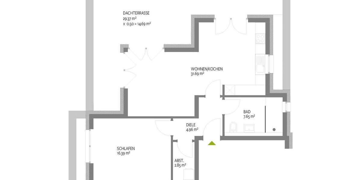 Etagenwohnung Trier Kürenz - 2 Zimmer, 78 m&sup2;, 445.000&euro; | Angebot:23742650