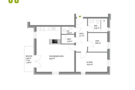 Wohnung Trier Kürenz - 3 Zimmer, 82 m&sup2;, 464.000&euro; | Angebot:23742651