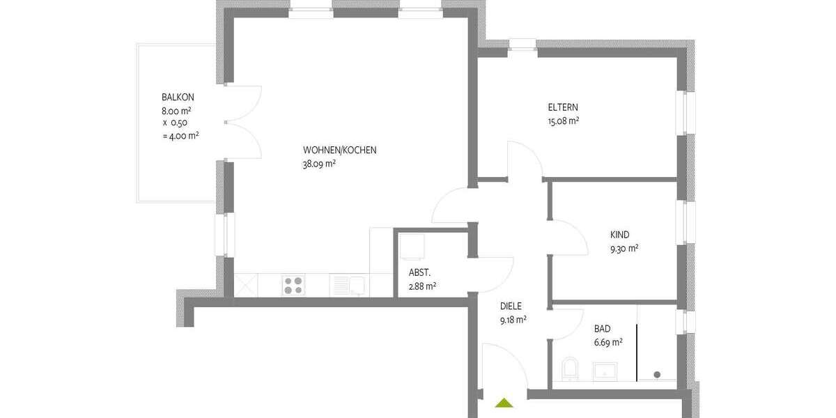 Etagenwohnung Trier Kürenz - 3 Zimmer, 85 m&sup2;, 495.000&euro; | Angebot:23742644