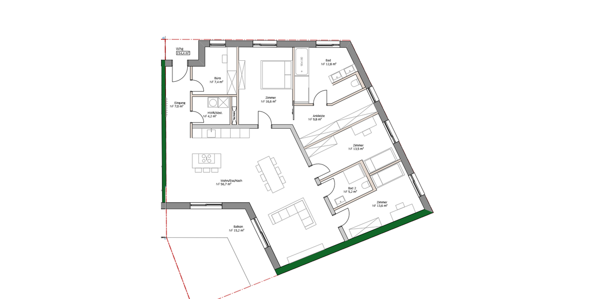 Großzügige helle altersgerechte Wohnung im KFW 40 Energiesparhaus Nähe Fußgängerzone - Etagenwohnung Trier Nord | Angebot:26788479
