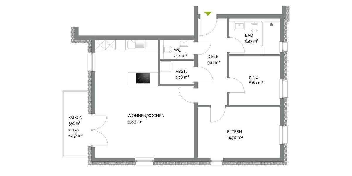 Etagenwohnung Trier Kürenz - 3 Zimmer, 82 m&sup2;, 449.000&euro; | Angebot:23742654