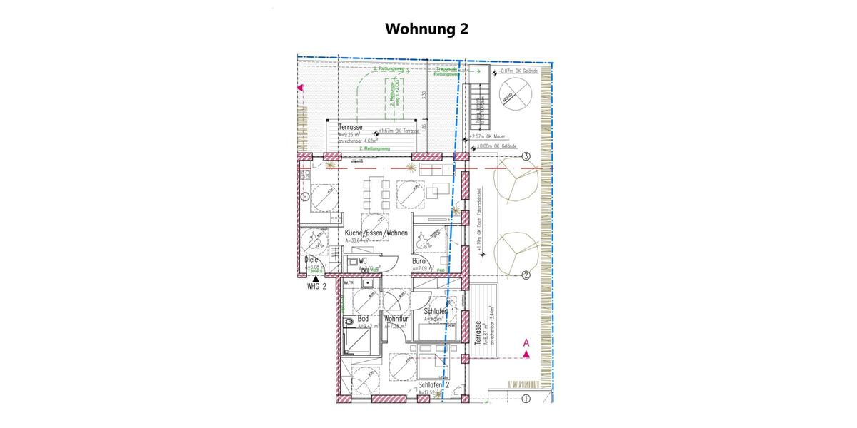 Helle Neubauwohnung mit eigenem Garten im KFW 40 Energiesparhaus Nähe Porta Nigra - Erdgeschoßwohnung Trier Nord | Angebot:26441140