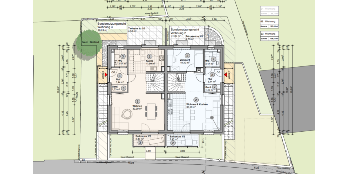 Neues vermietetes 3-Familienhaus als KFW 55 Energiesparhaus in ruhiger Lage Trier-Kernscheid - Mehrfamilienhaus, Wohnhaus Trier Kürenz | Angebot:18822890