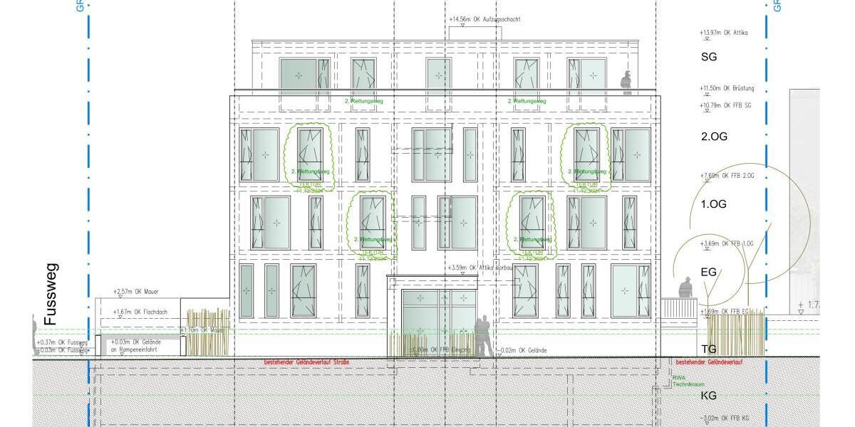 Helle altersgerechte Wohnung im KFW 40 Energiesparhaus Nähe Porta Nigra – an den Krankenhäusern - Etagenwohnung Trier Nord | Angebot:26441136