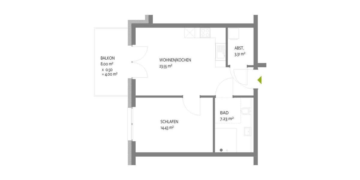Etagenwohnung Trier Kürenz - 2 Zimmer, 52 m&sup2;, 295.500&euro; | Angebot:23742647