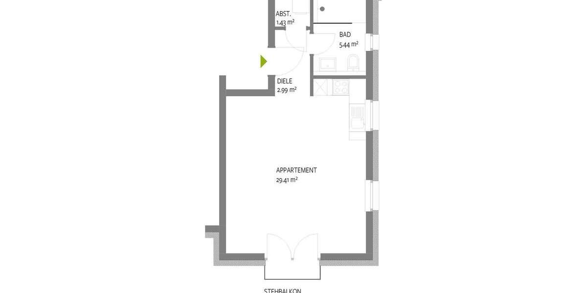 Etagenwohnung Trier Kürenz - 1 Zimmer, 39 m&sup2;, 210.000&euro; | Angebot:23742641