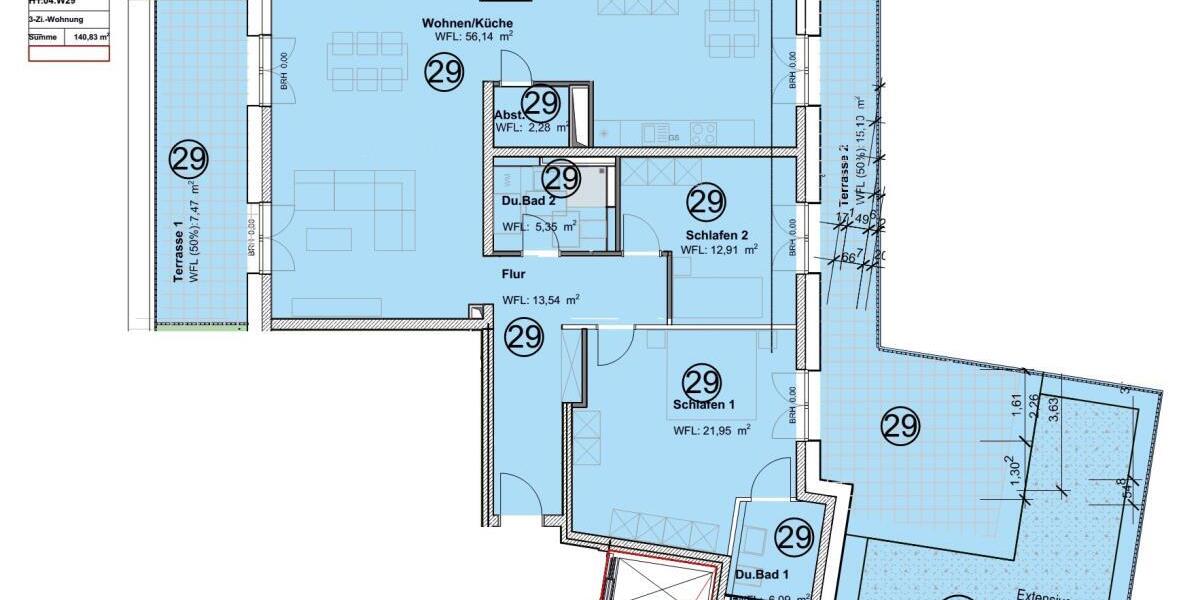 Helle Penthousewohnung mit Dachgarten im KFW 40 QNG Energiesparhaus -ideal für LuxPendler - Einfamilienhaus Trier Feyen-Weismark | Angebot:27359689