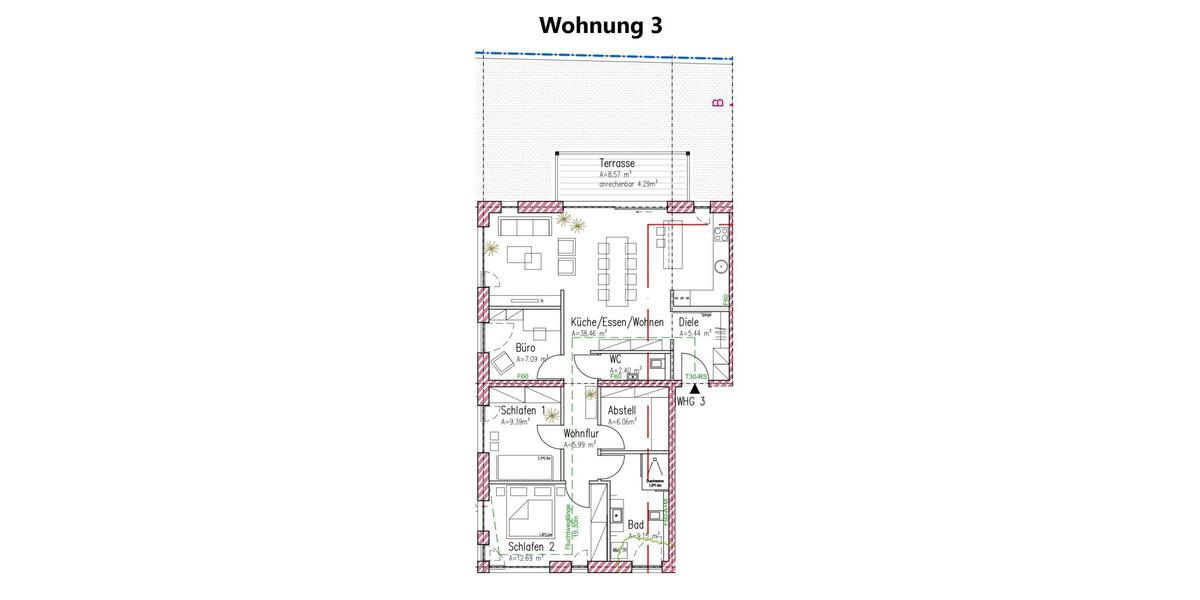 Helle altersgerechte Wohnung im KFW 40 Energiesparhaus Nähe Porta Nigra – an den Krankenhäusern - Etagenwohnung Trier Nord | Angebot:26441136